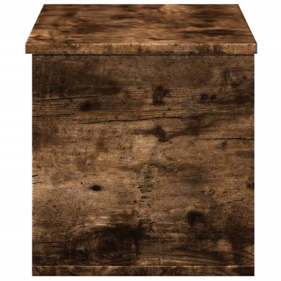 Opbergbox 90x35x35 cm bewerkt hout gerookt eikenkleurig