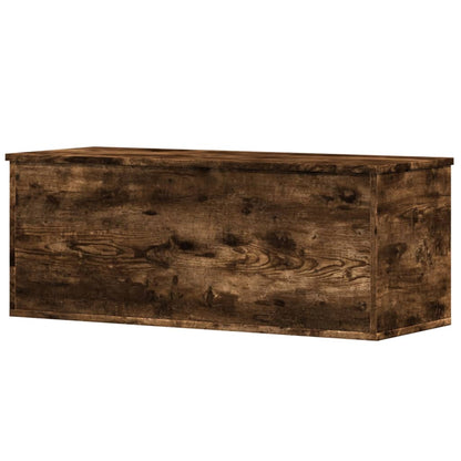 Opbergbox 90x35x35 cm bewerkt hout gerookt eikenkleurig