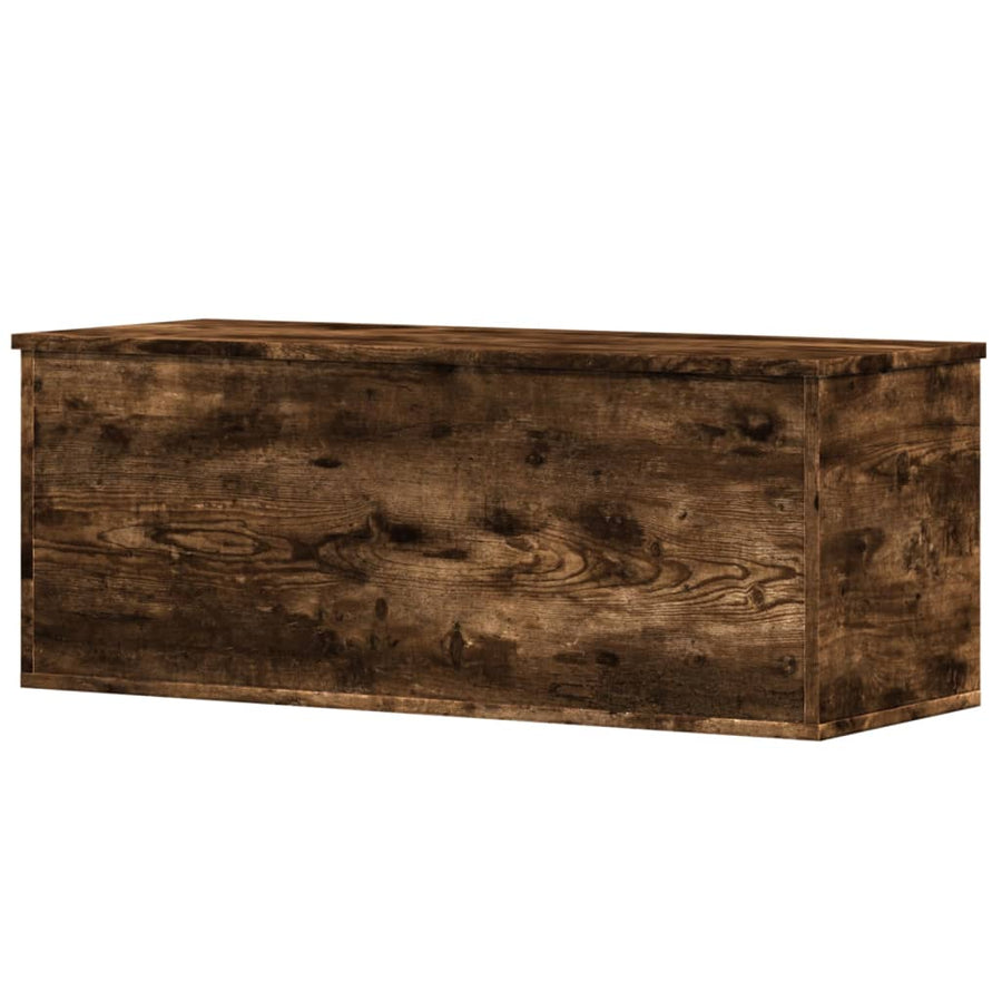 Opbergbox 90x35x35 cm bewerkt hout gerookt eikenkleurig