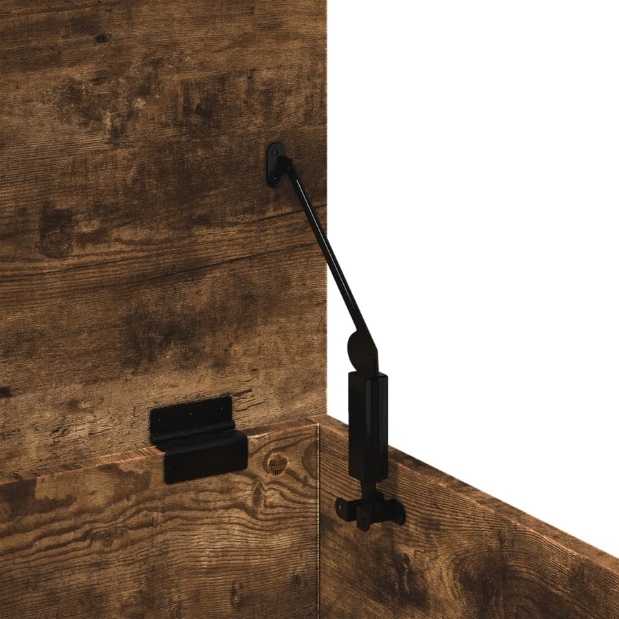 Opbergbox 90x35x35 cm bewerkt hout gerookt eikenkleurig
