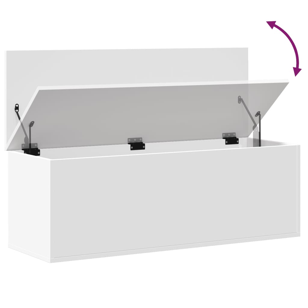 Opbergbox 102x35x35 cm bewerkt hout wit