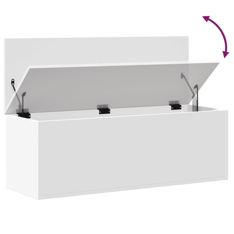 Opbergbox 102x35x35 cm bewerkt hout wit