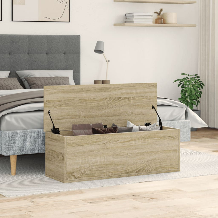 Opbergbox 102x35x35 cm bewerkt hout sonoma eikenkleurig