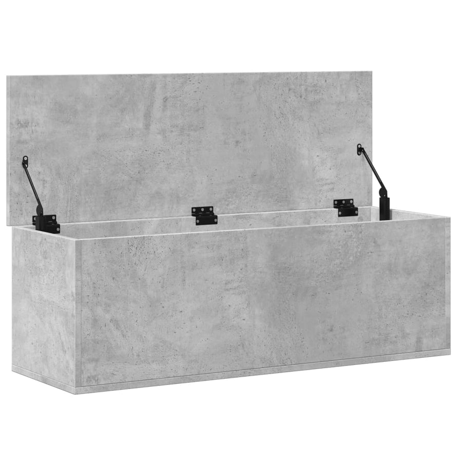 Opbergbox 102x35x35 cm bewerkt hout betongrijs