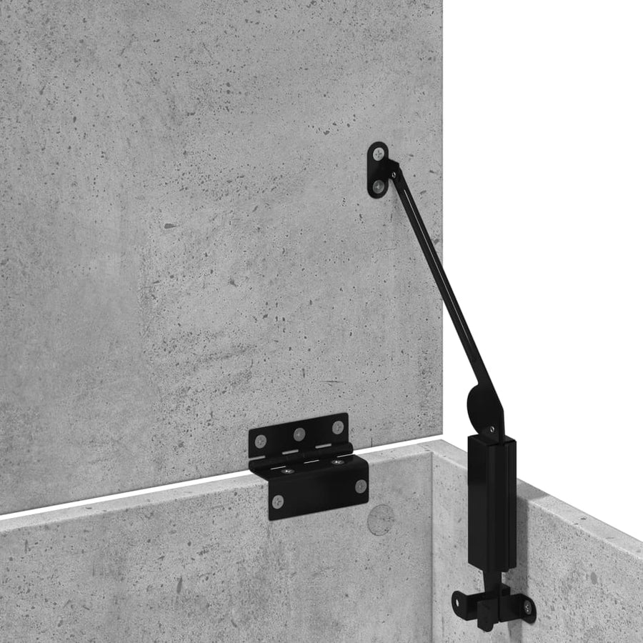 Opbergbox 102x35x35 cm bewerkt hout betongrijs