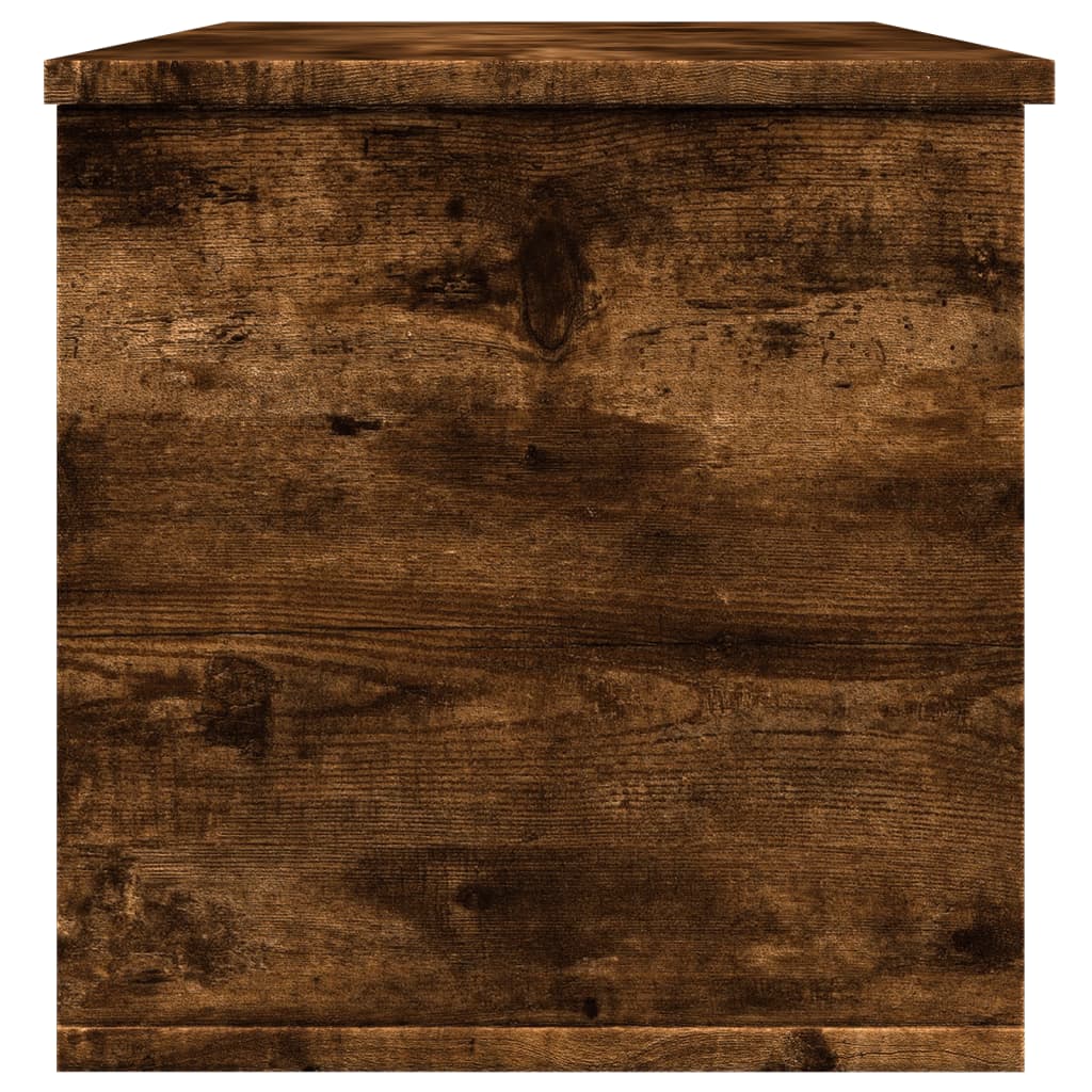 Opbergbox 102x35x35 cm bewerkt hout gerookt eikenkleurig