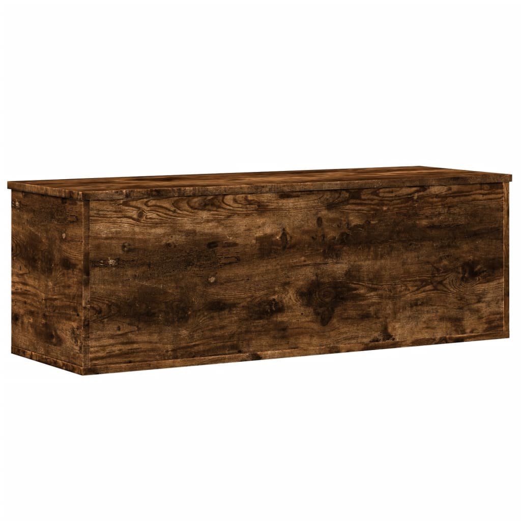 Opbergbox 102x35x35 cm bewerkt hout gerookt eikenkleurig