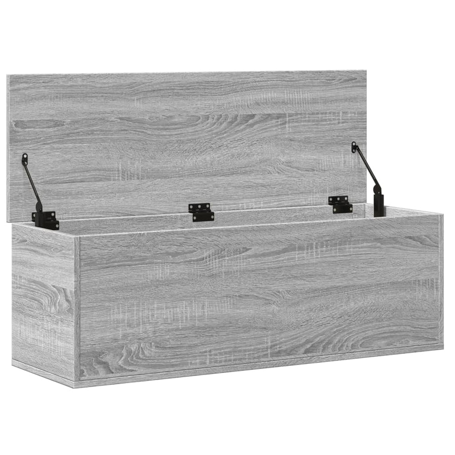 Opbergbox 102x35x35 cm bewerkt hout grijs sonoma eikenkleurig
