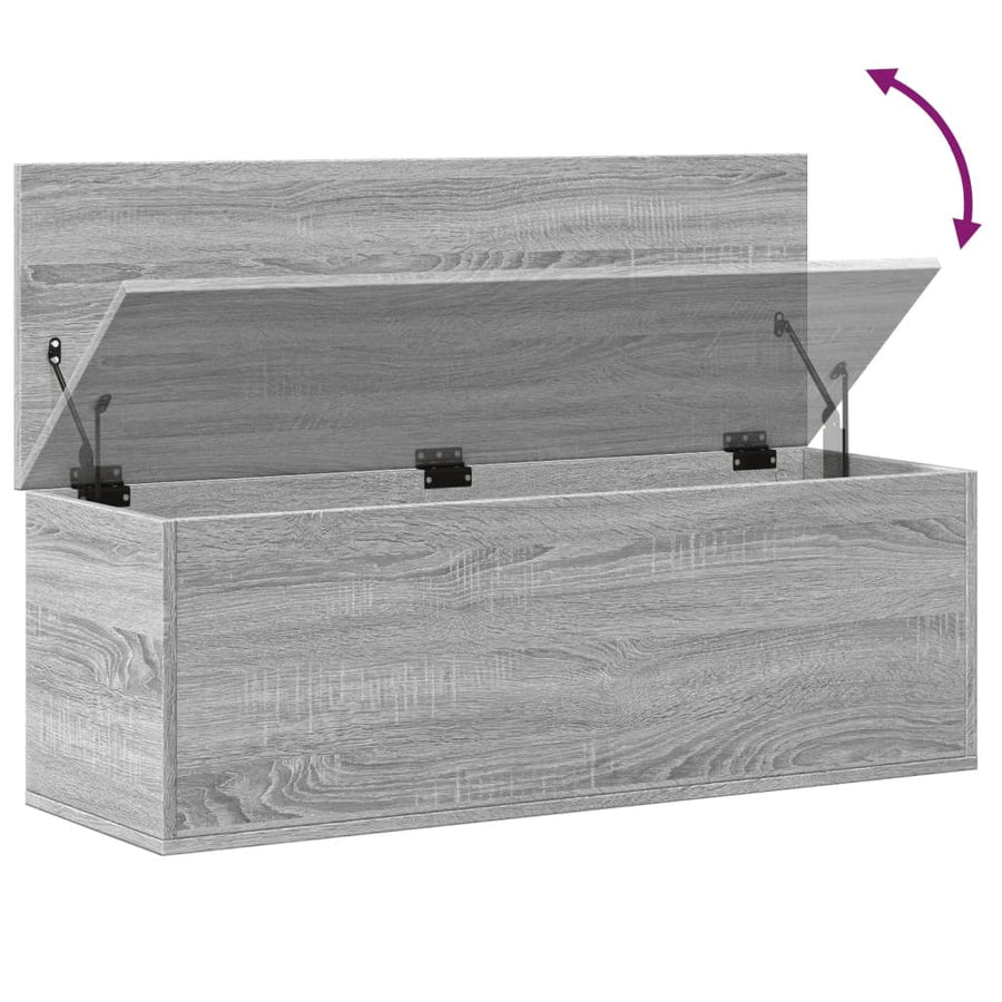 Opbergbox 102x35x35 cm bewerkt hout grijs sonoma eikenkleurig