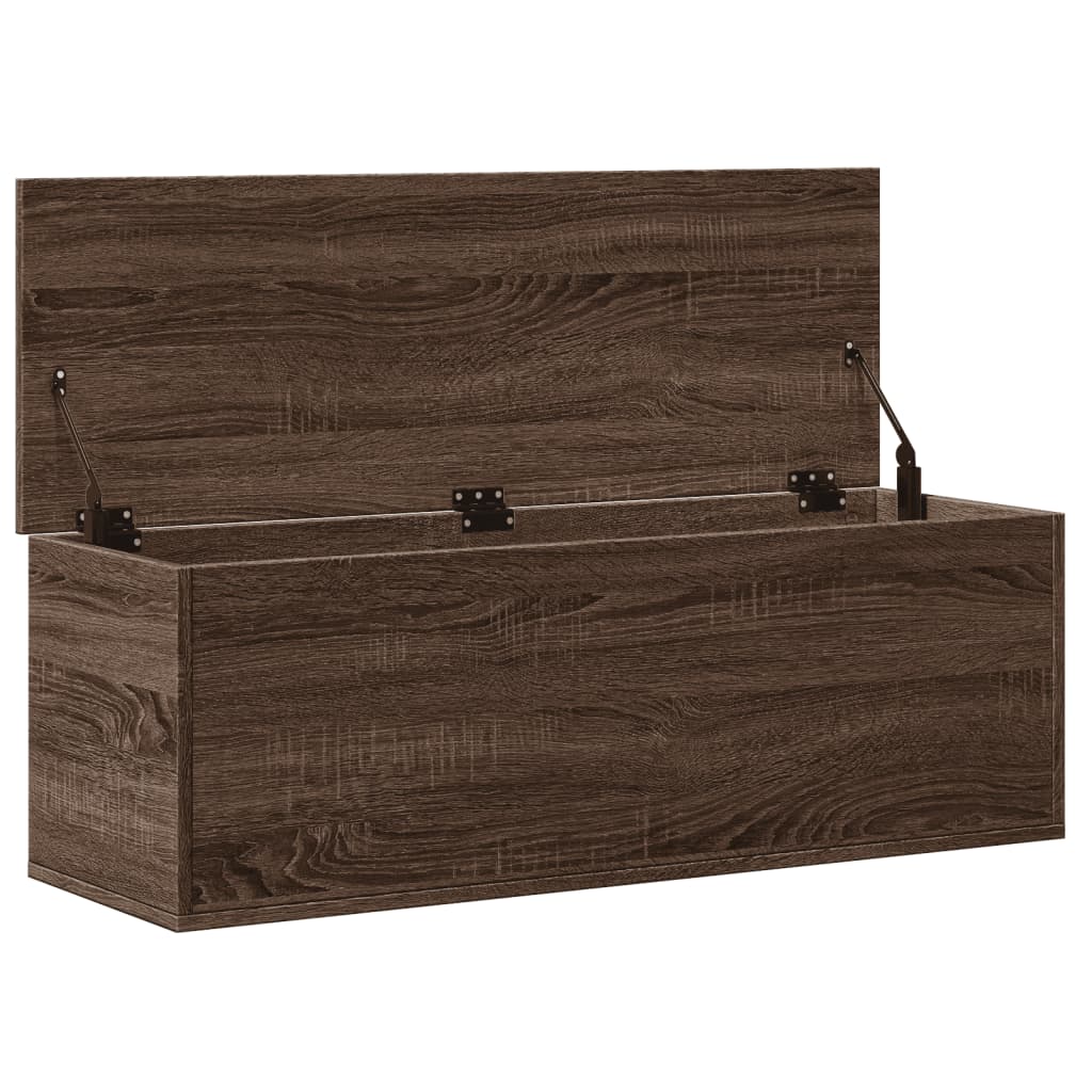 Opbergbox 102x35x35 cm bewerkt hout bruin eikenkleur