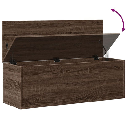 Opbergbox 102x35x35 cm bewerkt hout bruin eikenkleur