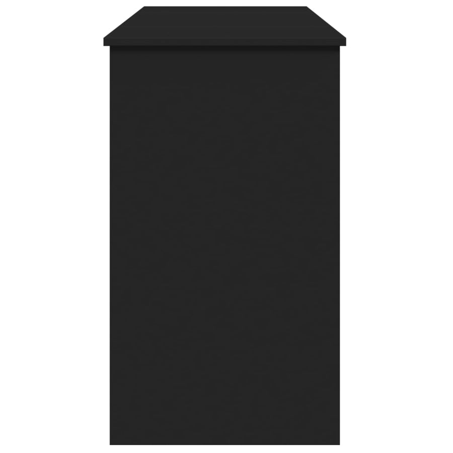 Kaptafel met spiegel 100x45x76 cm zwart