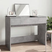 Kaptafel 100x45x76 cm betongrijs met spiegel
