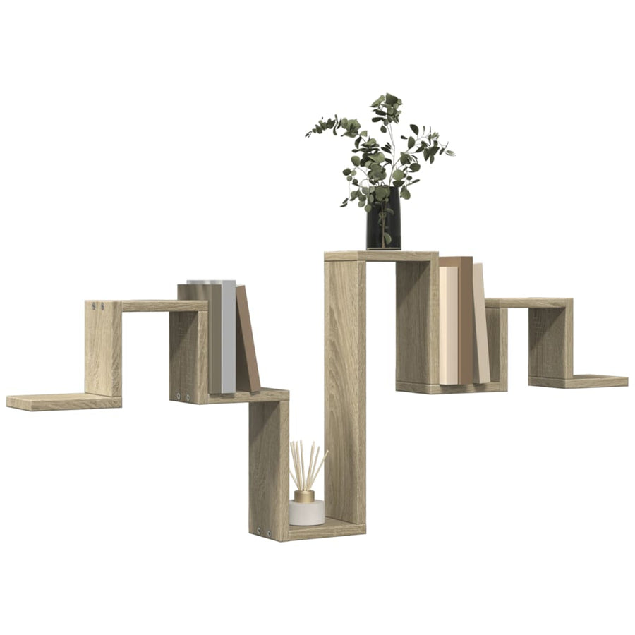 Wandschap 104,5X10X43 Cm Bewerkt Hout Kleurig Sonoma eiken
