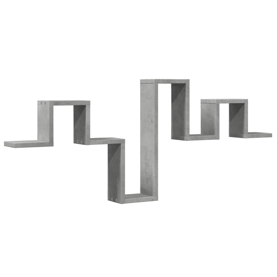 Wandschap 104,5X10X43 Cm Bewerkt Hout Betongrijs