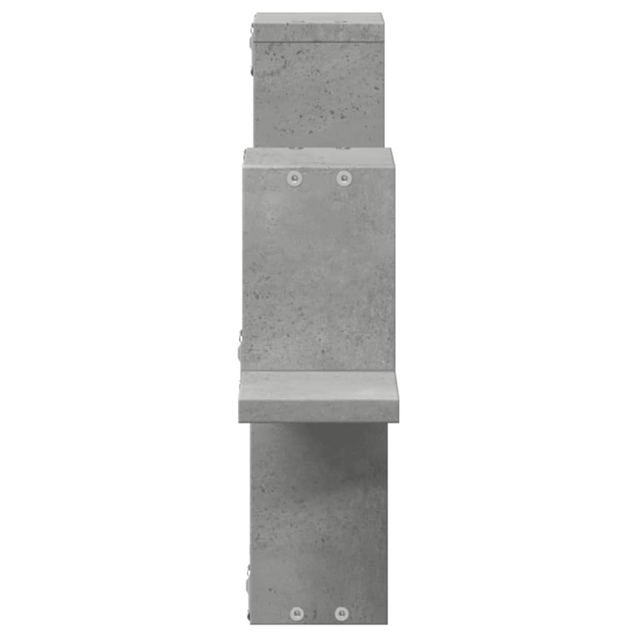 Wandschap 104,5X10X43 Cm Bewerkt Hout Betongrijs