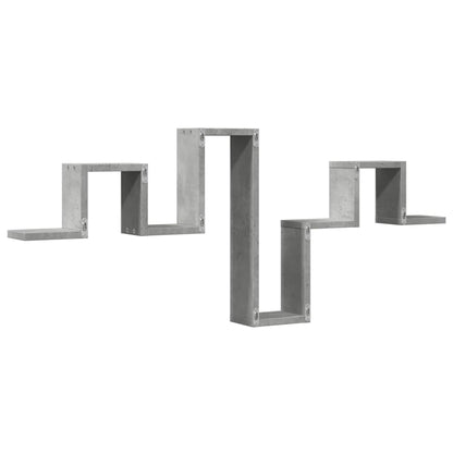 Wandschap 104,5X10X43 Cm Bewerkt Hout Betongrijs
