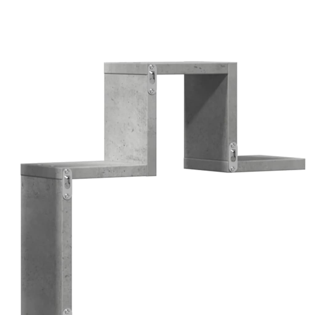 Wandschap 104,5X10X43 Cm Bewerkt Hout Betongrijs