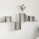 Wall shelf 104.5x10x43 cm crafted wood concrete gray
