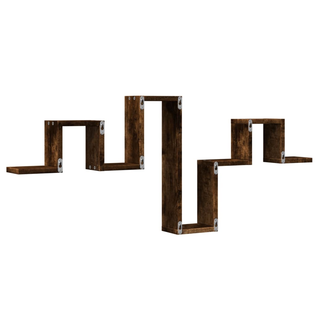 Wandschap 104,5X10X43 Cm Bewerkt Hout Kleurig Gerookt eiken