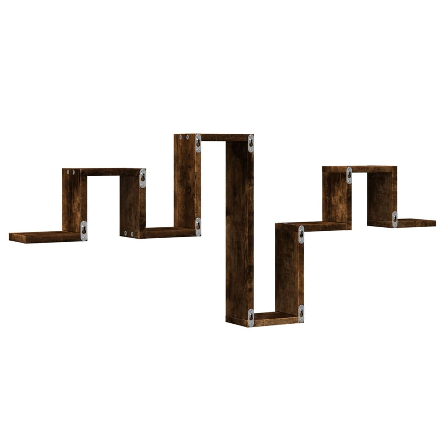 Wandschap 104,5X10X43 Cm Bewerkt Hout Kleurig Gerookt eiken
