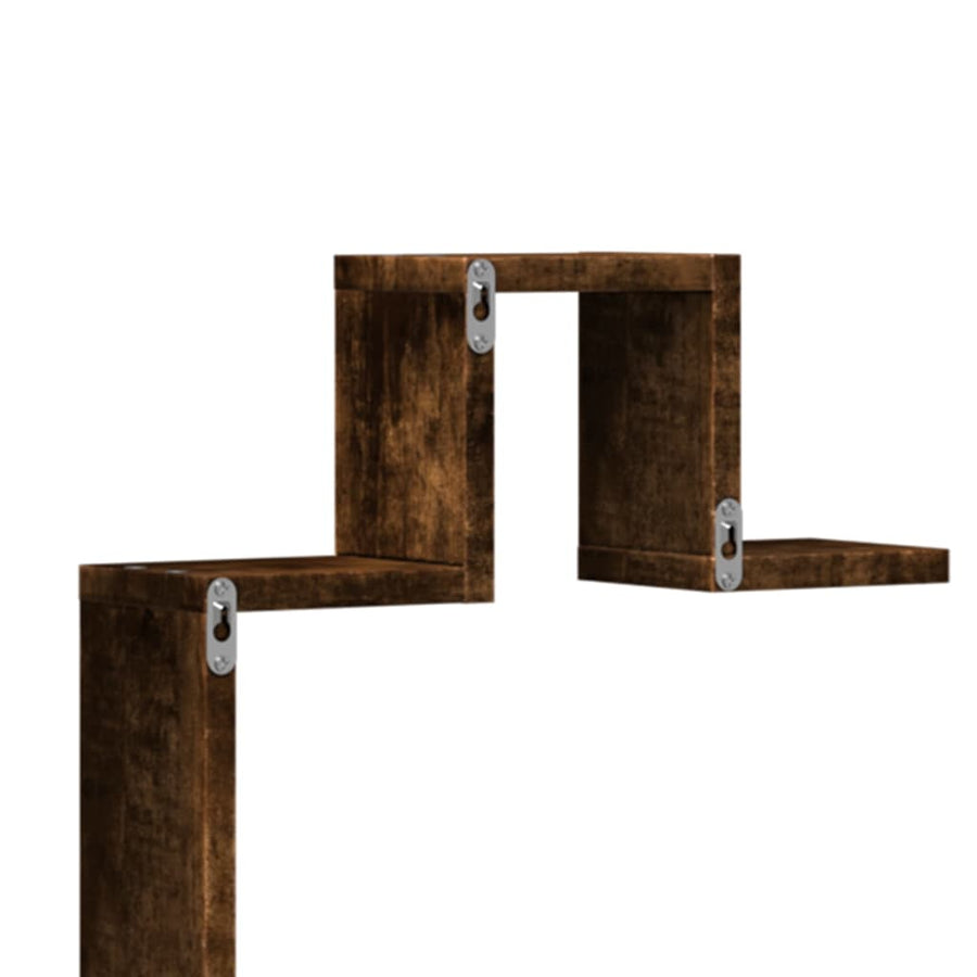 Wandschap 104,5X10X43 Cm Bewerkt Hout Kleurig Gerookt eiken