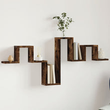 Wandschap 104,5X10X43 Cm Bewerkt Hout Kleurig Gerookt eiken