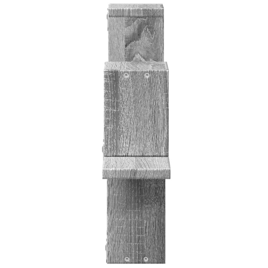 Wandschap 104,5X10X43 Cm Bewerkt Hout Eikenkleurig Grijs sonoma