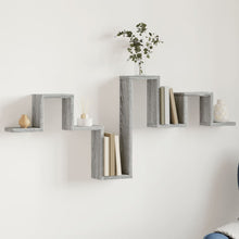 Wandschap 104,5X10X43 Cm Bewerkt Hout Eikenkleurig Grijs sonoma