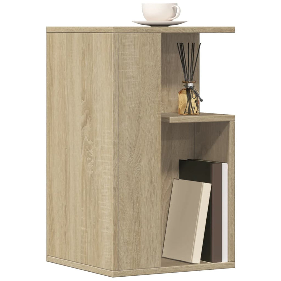 Bijzettafel 35x35x60 cm bewerkt hout sonoma eikenkleurig