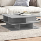 Coffee table 70x70x29 cm treated wood concrete gray
