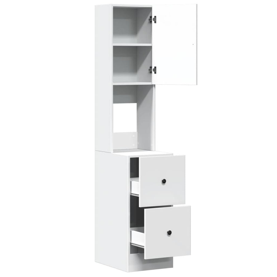 Keukenkast 35x50x180 cm bewerkt hout wit