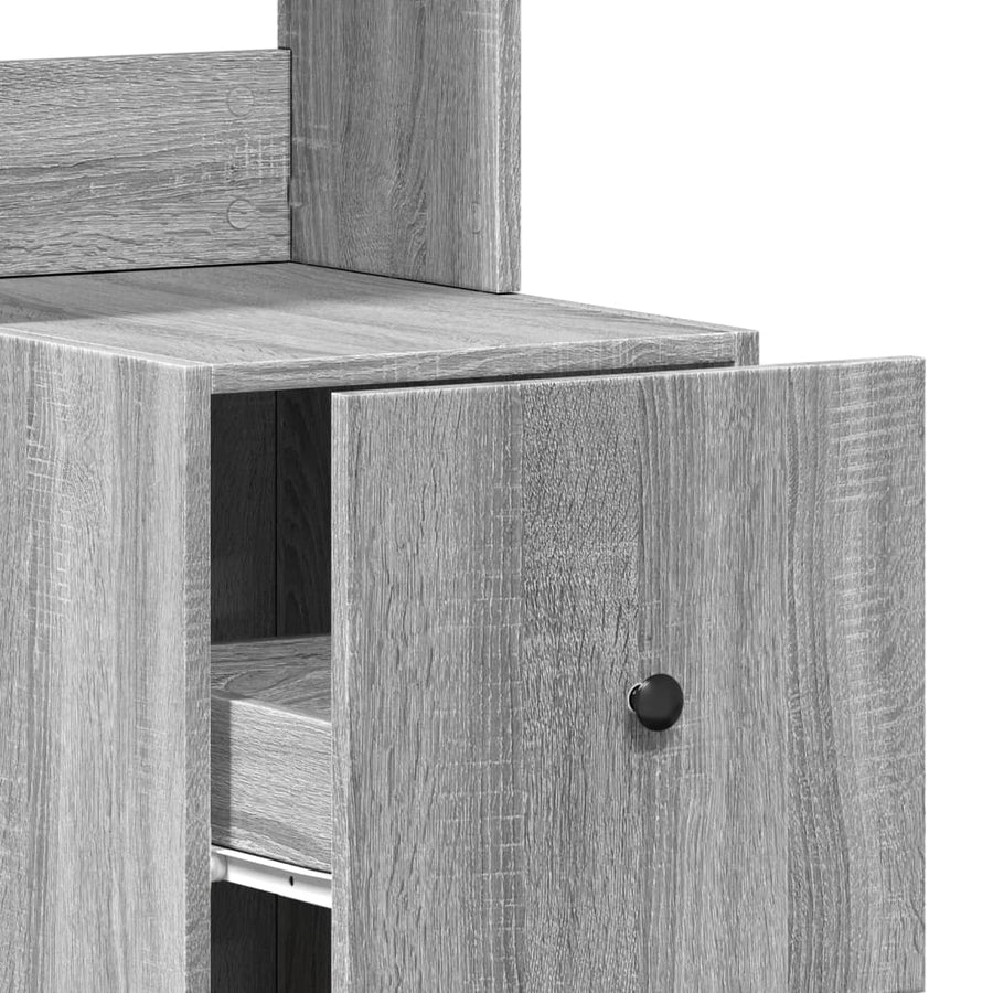 Keukenkast 35x50x180 cm bewerkt hout grijs sonoma eiken