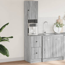 Keukenkast 35x50x180 cm bewerkt hout grijs sonoma eiken