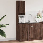 Keukenkast 35x50x180 cm bewerkt hout bruin