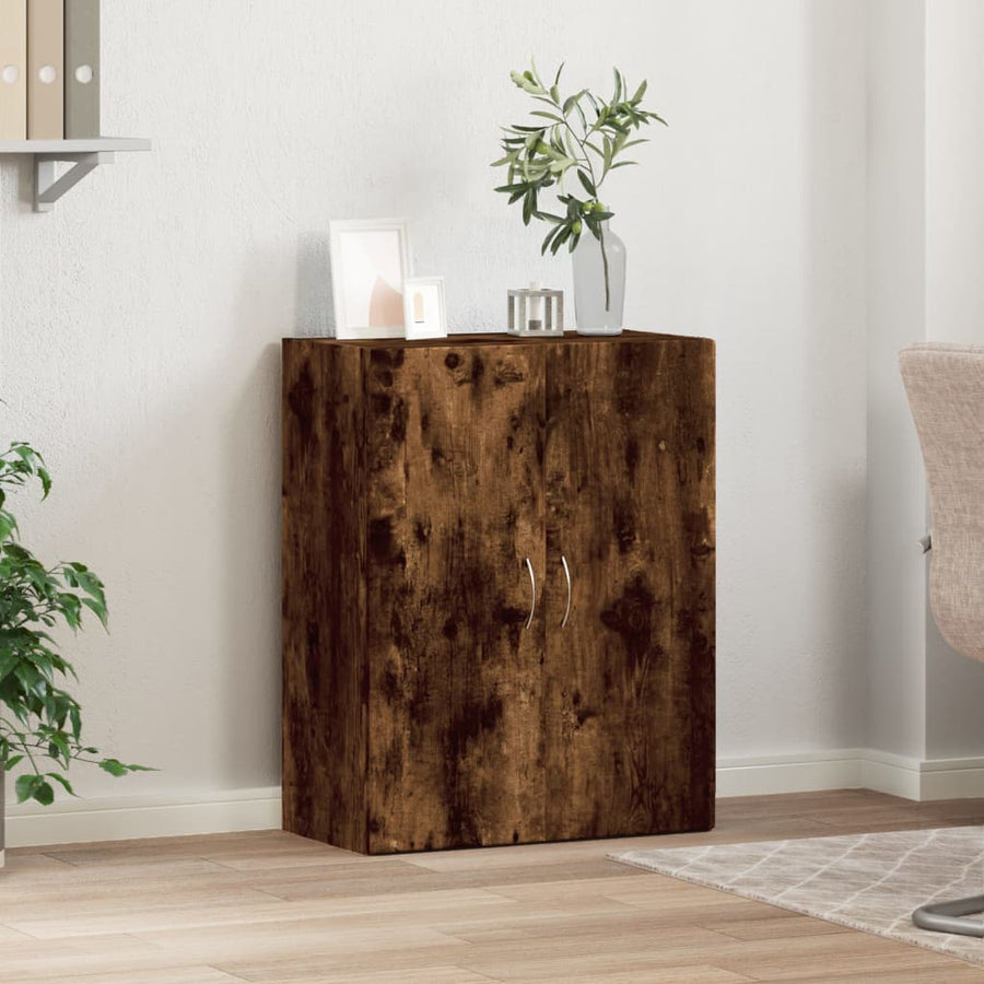 Archiefkast 60x32x77,5 cm bewerkt hout gerookt eikenkleurig