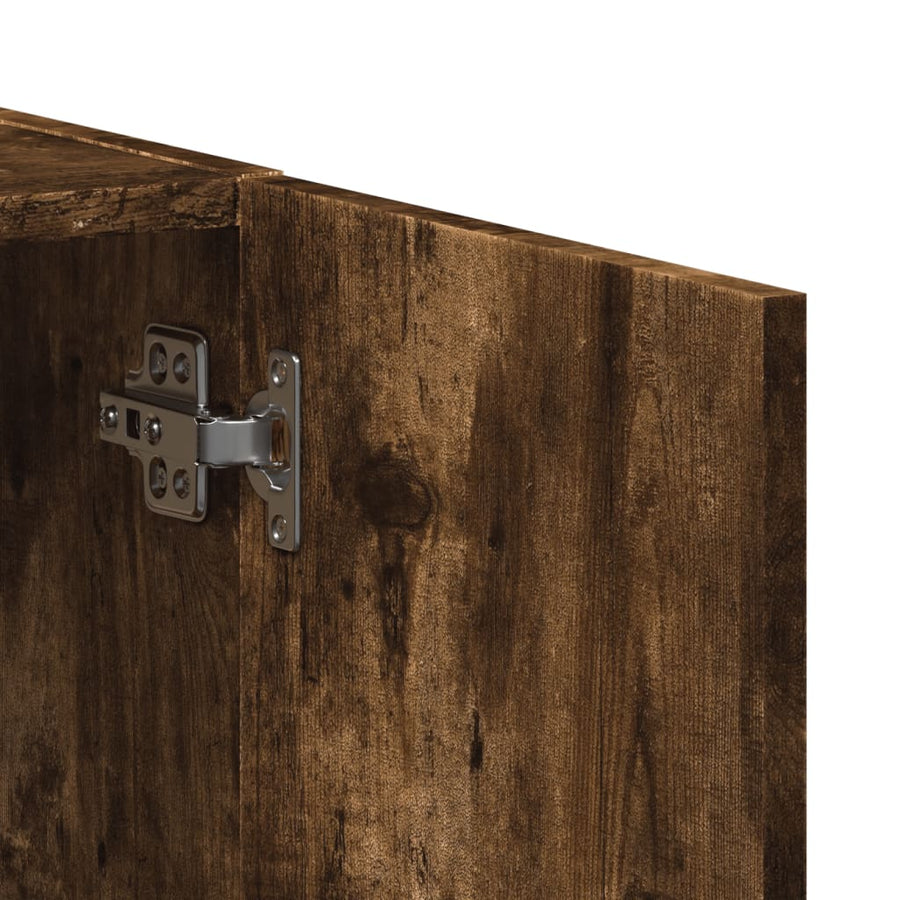 Archiefkast 60x32x77,5 cm bewerkt hout gerookt eikenkleurig