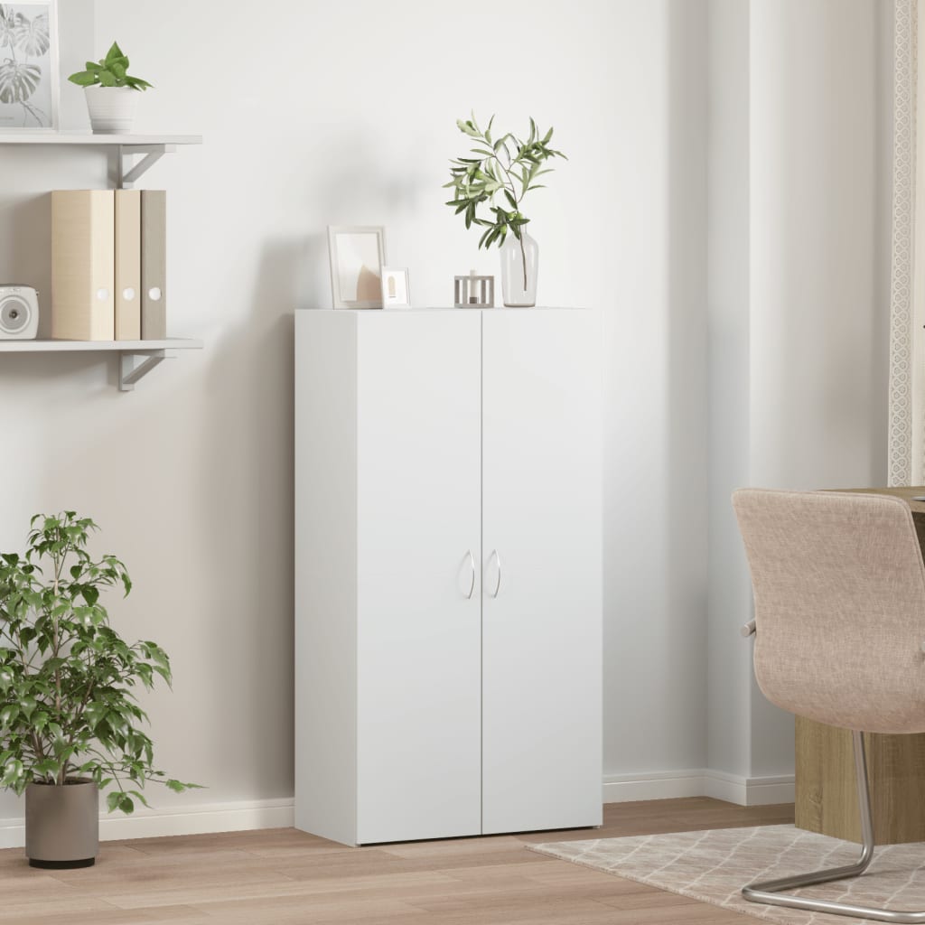 Archiefkast 60x32x115 cm bewerkt hout wit