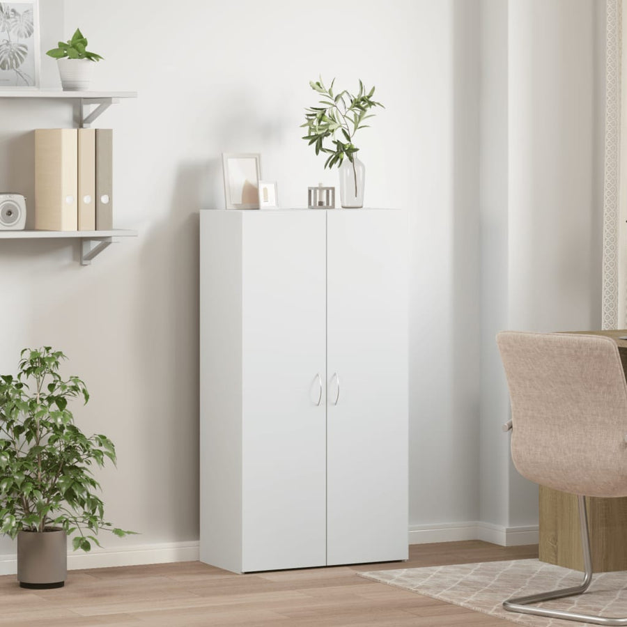 Archiefkast 60x32x115 cm bewerkt hout wit