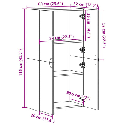 Archiefkast Bewerkt Hout Kleurig 60 x 32 x 115 cm