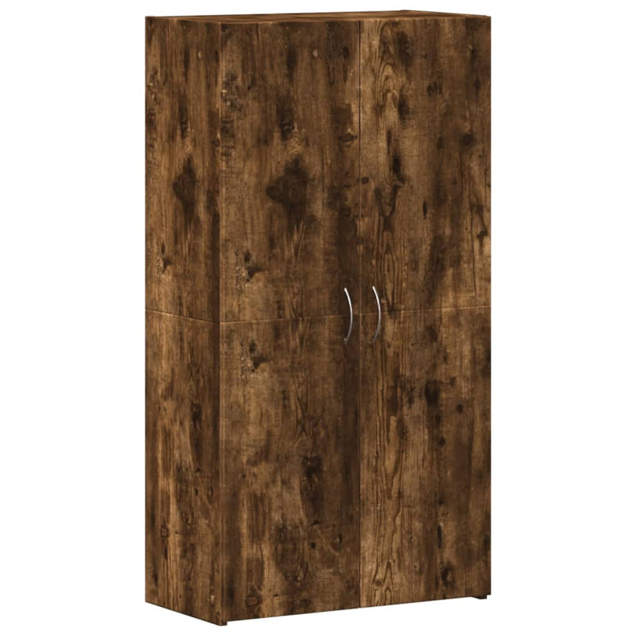 Archiefkast 60X32X115 Cm Bewerkt Hout Gerookt Eikenkleurig
