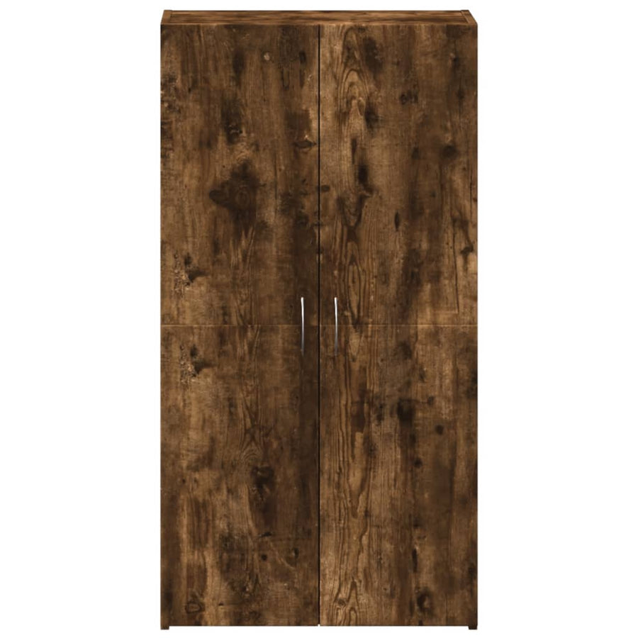 Archiefkast 60X32X115 Cm Bewerkt Hout Gerookt Eikenkleurig