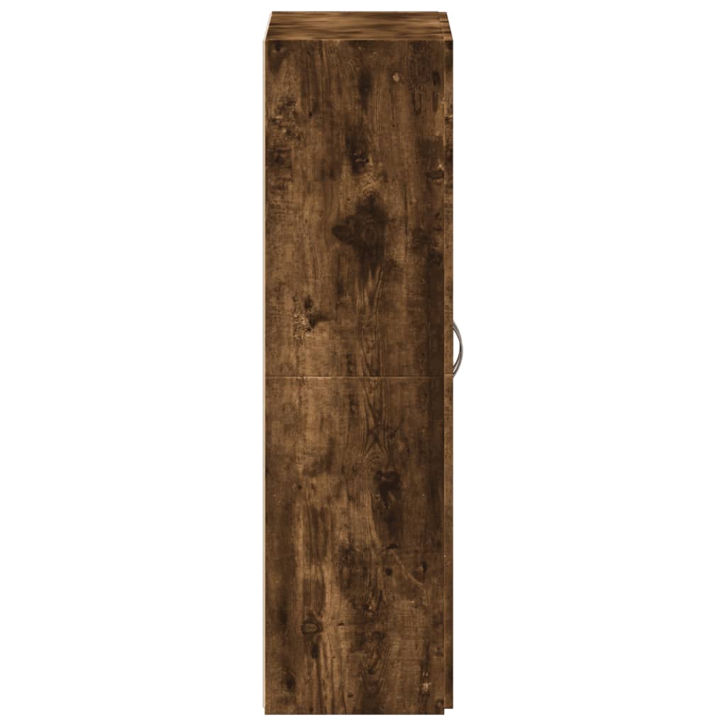 Archiefkast 60X32X115 Cm Bewerkt Hout Gerookt Eikenkleurig