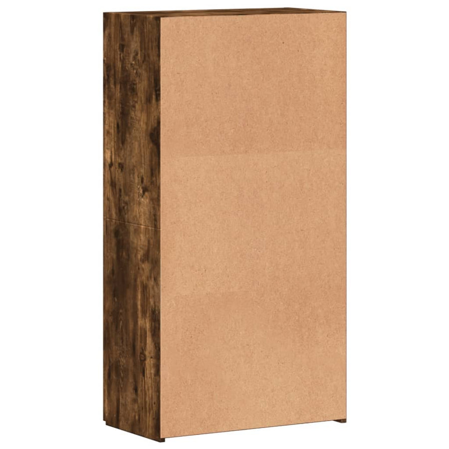 Archiefkast 60X32X115 Cm Bewerkt Hout Gerookt Eikenkleurig