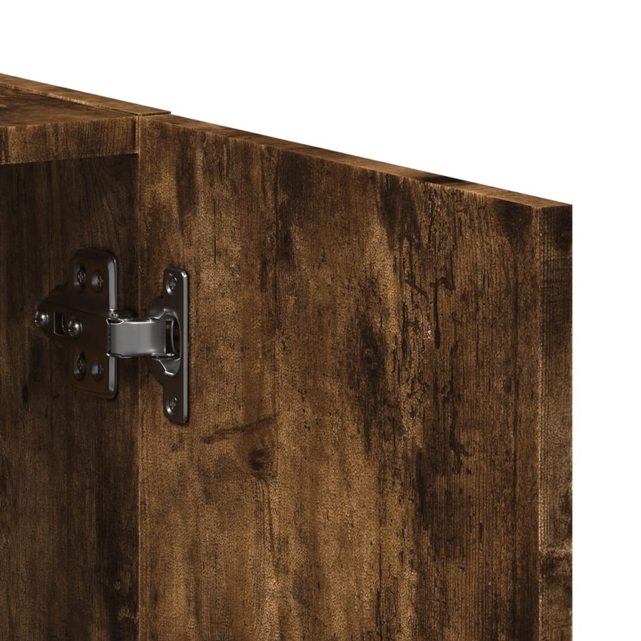 Archiefkast 60X32X115 Cm Bewerkt Hout Gerookt Eikenkleurig