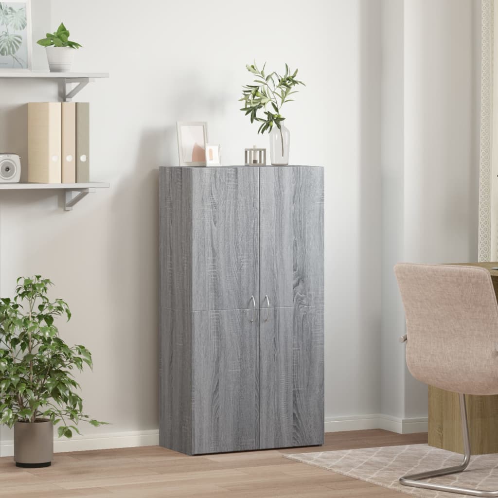 Archiefkast 60X32X115 Cm Bewerkt Hout Grijs Sonoma Eikenkleurig