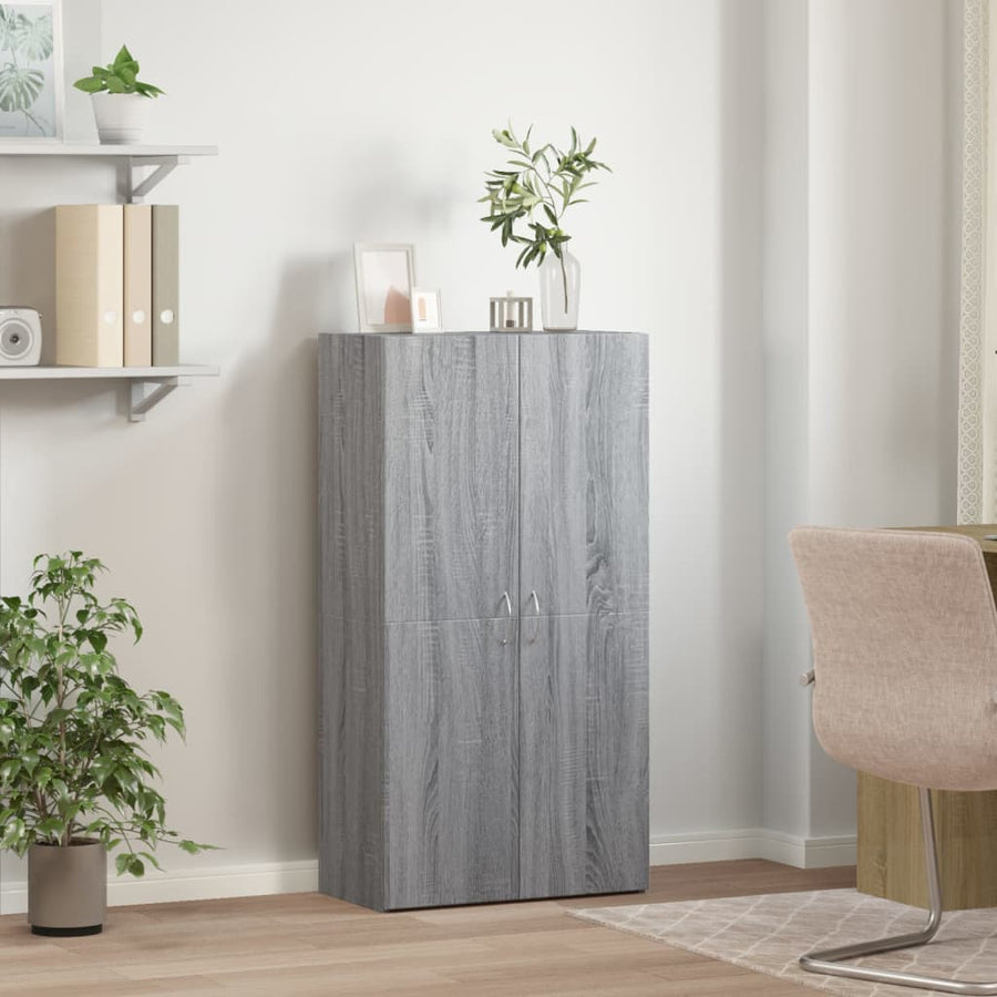 Archiefkast 60X32X115 Cm Bewerkt Hout Grijs Sonoma Eikenkleurig