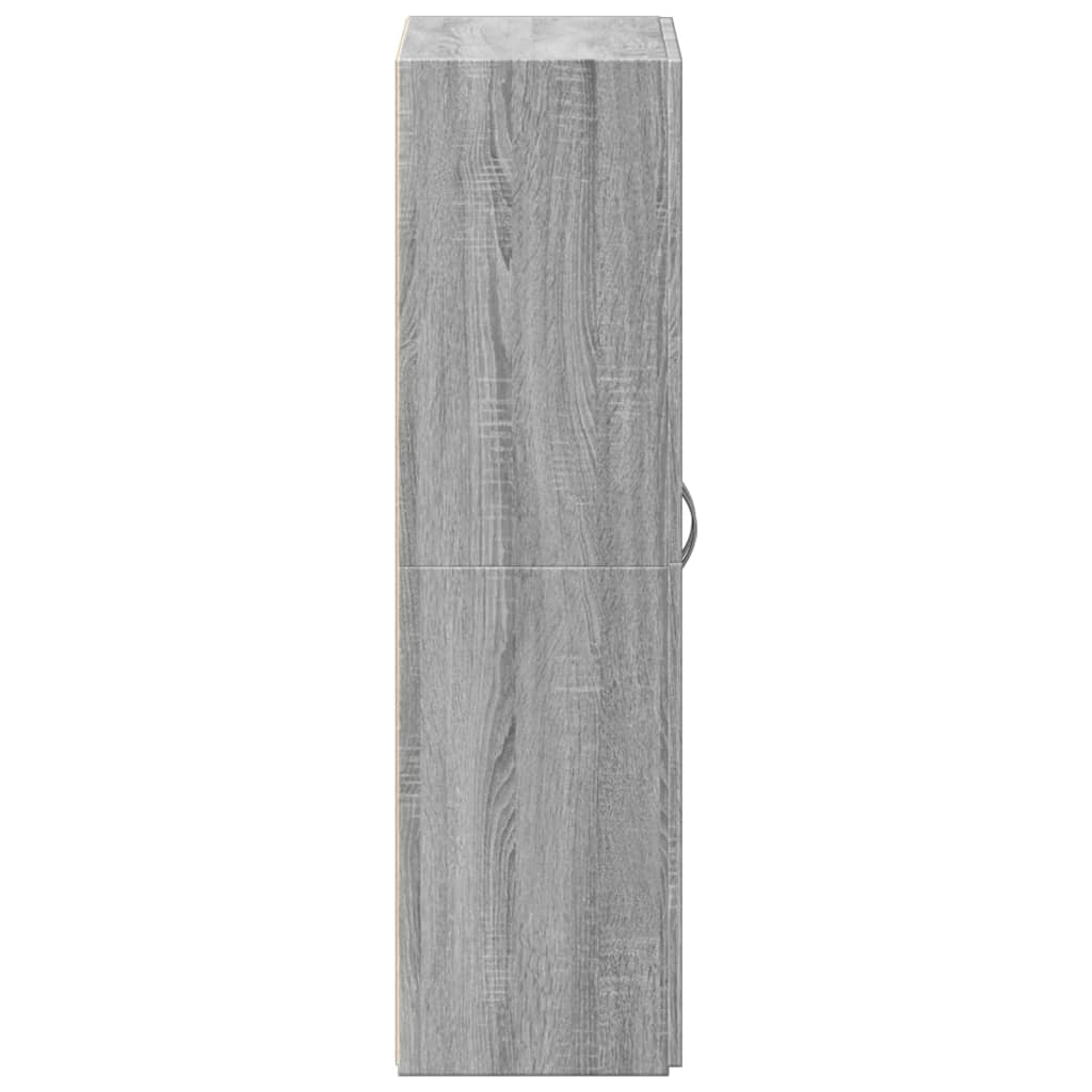 Archiefkast 60X32X115 Cm Bewerkt Hout Grijs Sonoma Eikenkleurig