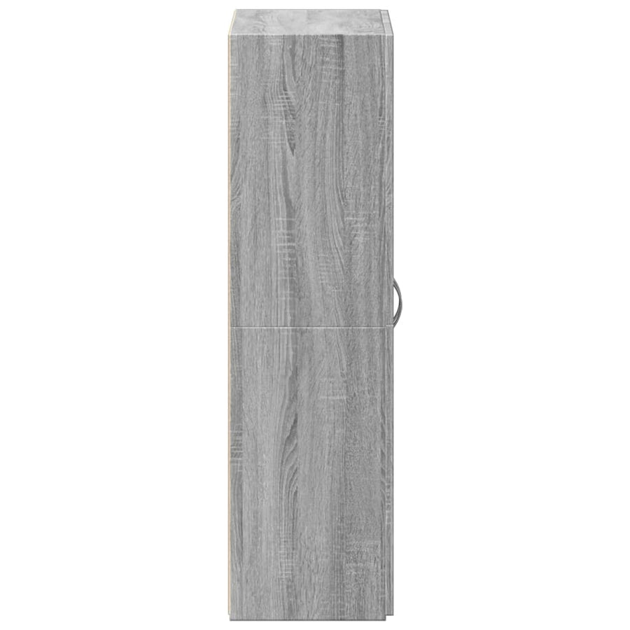 Archiefkast 60X32X115 Cm Bewerkt Hout Grijs Sonoma Eikenkleurig