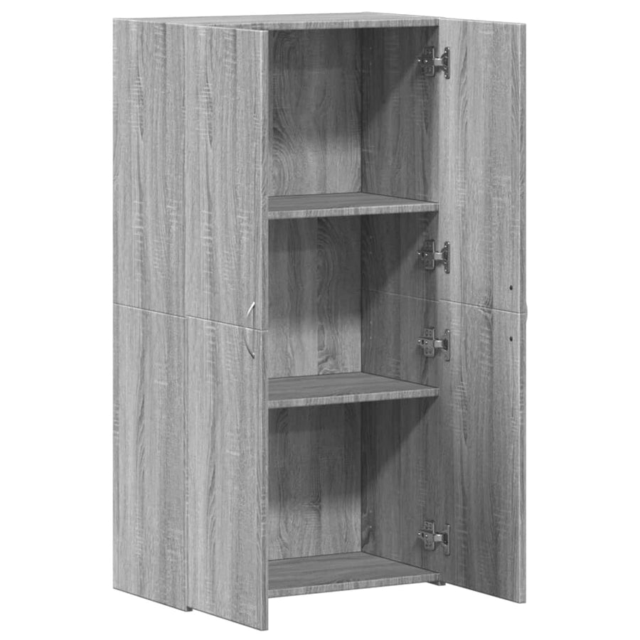 Archiefkast 60X32X115 Cm Bewerkt Hout Grijs Sonoma Eikenkleurig